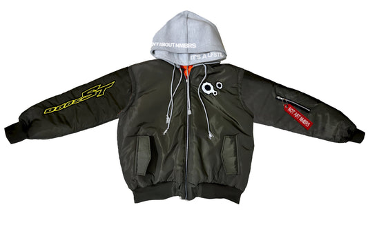 NMBRS MA-1 Reversible Bomber Saint Aub noir — Veste détachable manches capuches doublés