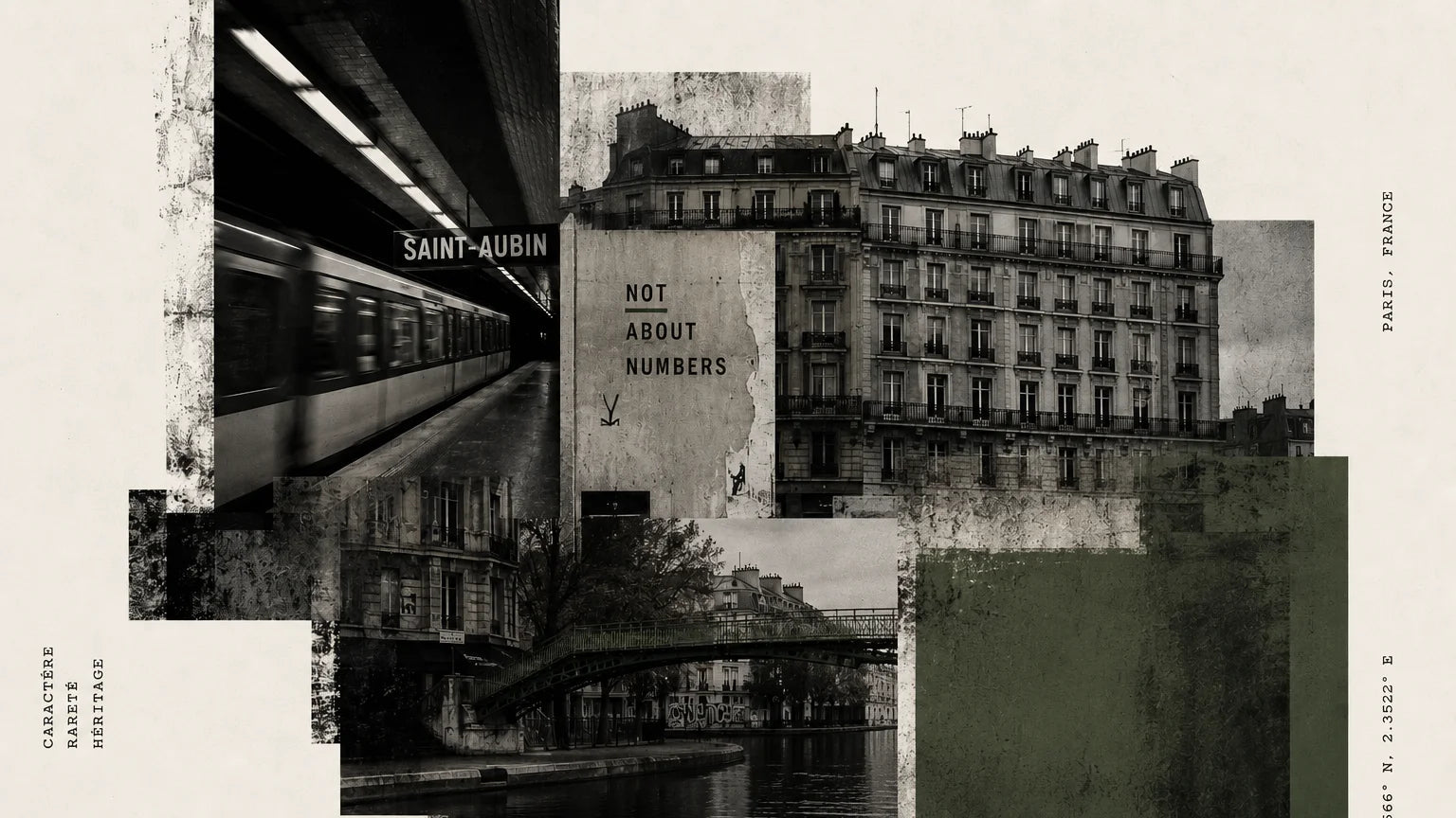Saint Aub L'Origine bannière — Collage noir blanc Paris NOT ABOUT NUMBERS streetwear français